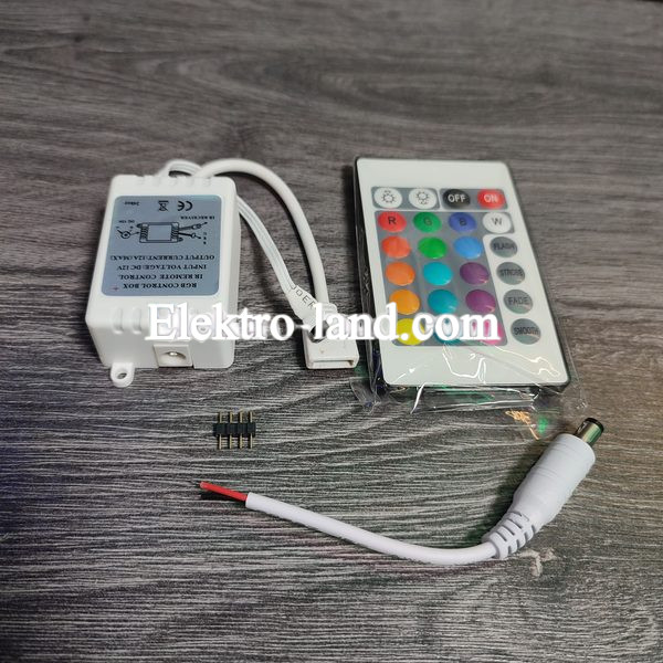 RGB Контроллер  инфракрасный 12A пульт 24 кнопки AVT 
